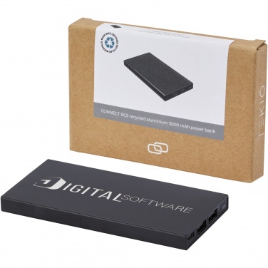 Logotrade promotional gift image of: Connect 5000 mAh recycled aluminium power bank